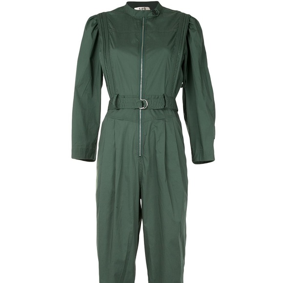 Sea New York Clara Utilitarian Jumpsuit, Green Size 4 - Picture 2 of 6